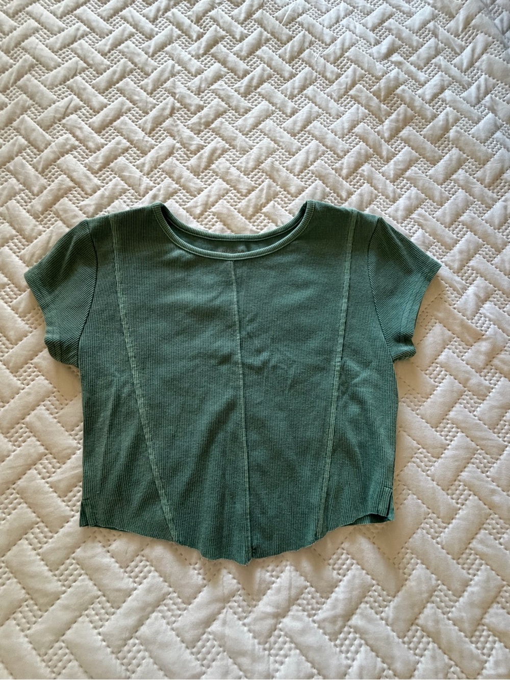 Arizona Jean Company Olive Green Ribbed Short Sleeve Tee